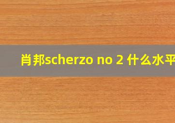 肖邦scherzo no 2 什么水平